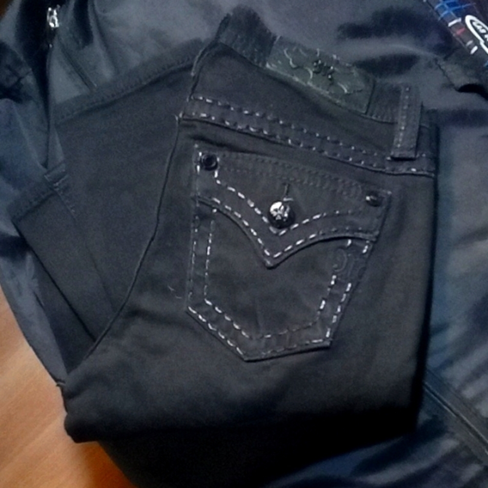 Black Atright Leg Miss Me Jeans
